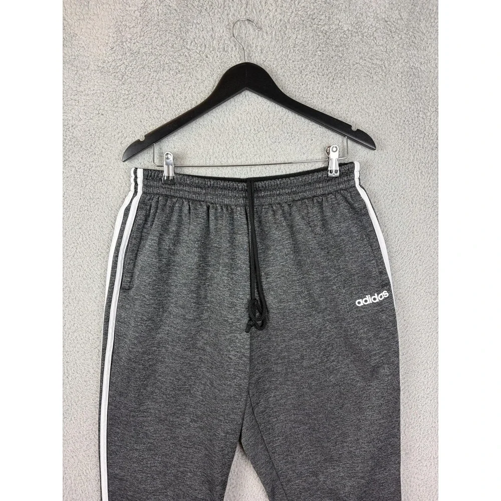 Adidas Sweatpants Mens XL Gray Fleece 3 Stripe Track Joggers Gym Athletic Men